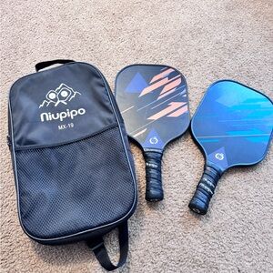 Pickleball Paddle Set - Blue and Black
